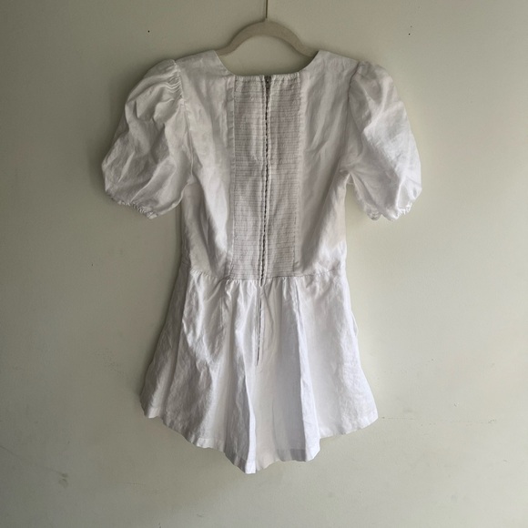 REFORMATION Dionne White Linen Romper White Size 4 - Picture 7 of 9